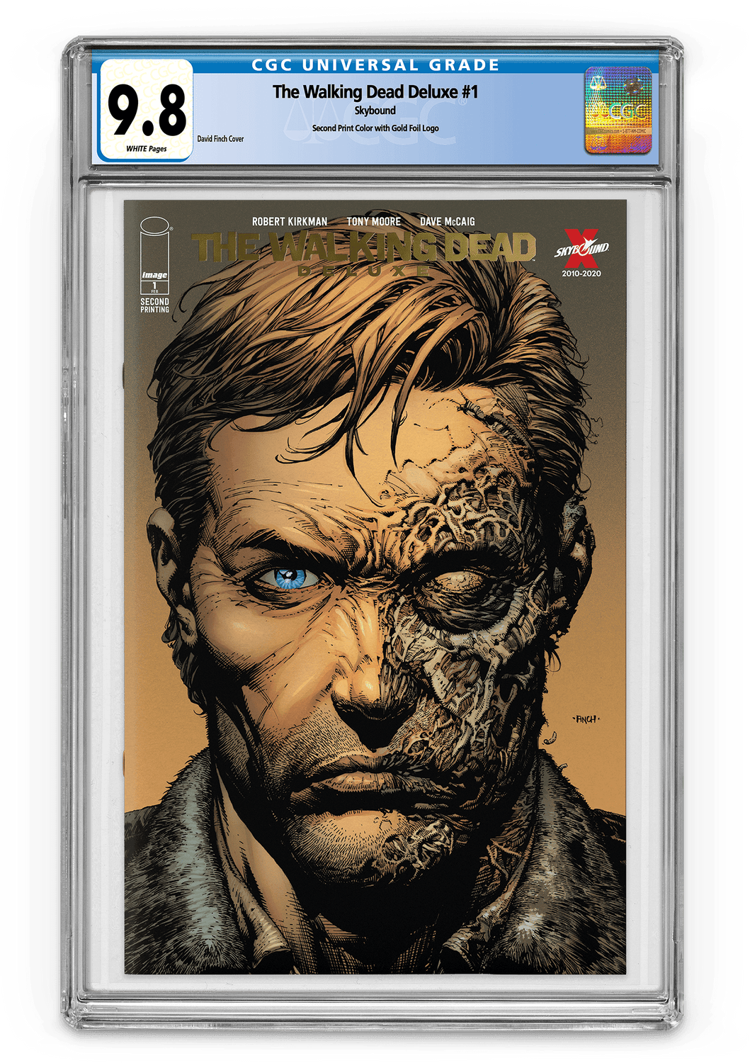 The Walking Dead Deluxe #1 Second Print Color with Gold Foil Logo CGC 9.8