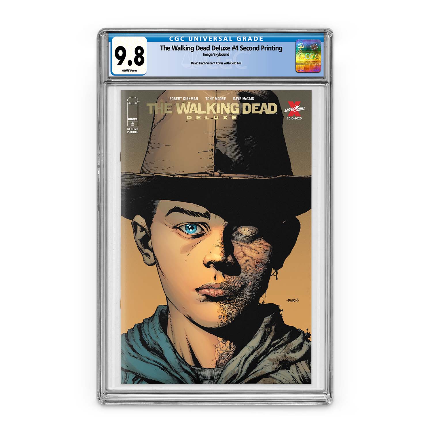 The Walking Dead Deluxe #4 Second Printing Color with Gold Foil Logo - CGC 9.8