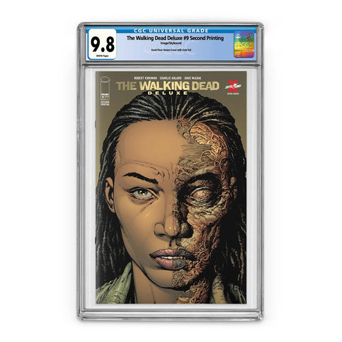 The Walking Dead Deluxe #9 Second Printing Color with Gold Foil Logo - CGC 9.8